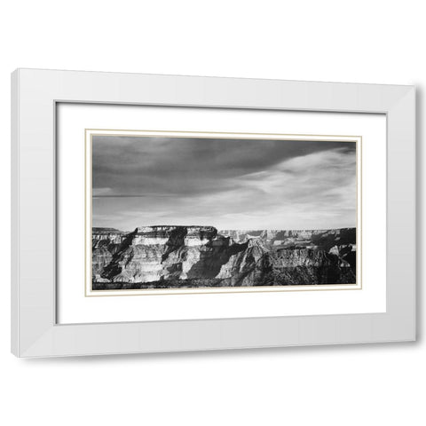 Grand Canyon from North Rim - National Parks and Monuments, 1940 White Modern Wood Framed Art Print with Double Matting by Adams, Ansel