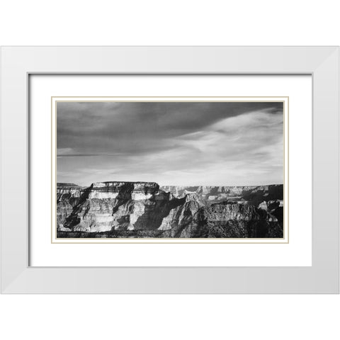 Grand Canyon from North Rim - National Parks and Monuments, 1940 White Modern Wood Framed Art Print with Double Matting by Adams, Ansel