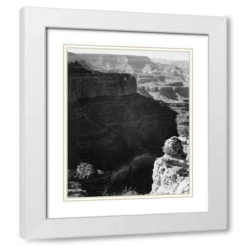 Grand Canyon South Rim - National Parks and Monuments, 1941 White Modern Wood Framed Art Print with Double Matting by Adams, Ansel