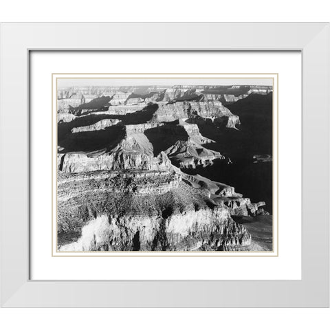 Grand Canyon National Park, Arizona - National Parks and Monuments, 1940 White Modern Wood Framed Art Print with Double Matting by Adams, Ansel