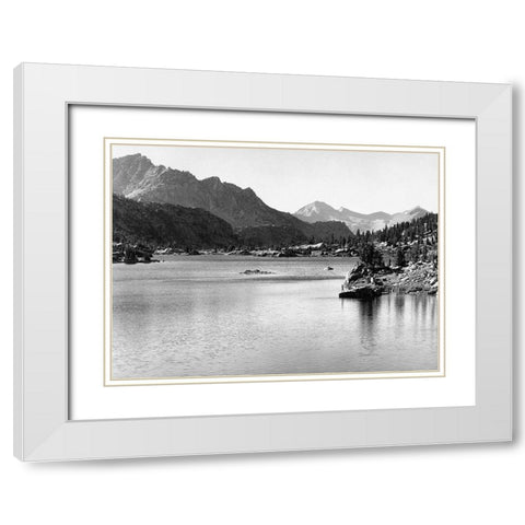 Rac Lake, Kings River Canyon, proposed as a national park, California, 1936 White Modern Wood Framed Art Print with Double Matting by Adams, Ansel
