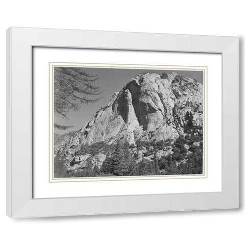 North Dome, Kings River Canyon, proposed as a national park, California, 1936 White Modern Wood Framed Art Print with Double Matting by Adams, Ansel