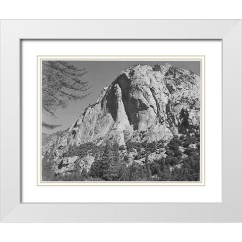 North Dome, Kings River Canyon, proposed as a national park, California, 1936 White Modern Wood Framed Art Print with Double Matting by Adams, Ansel