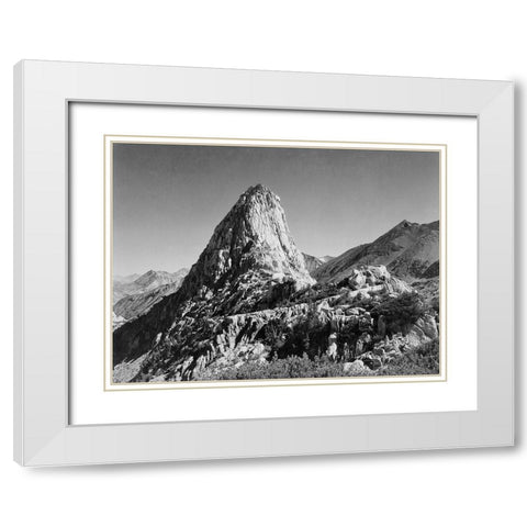 Fin Dome, Kings River Canyon,  proposed as a national park, California, 1936 White Modern Wood Framed Art Print with Double Matting by Adams, Ansel