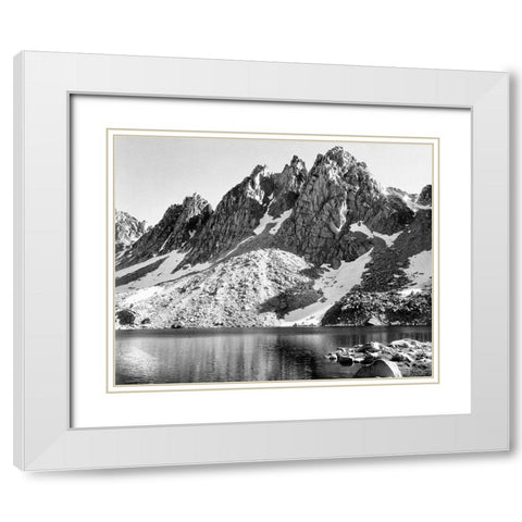 Kearsarge Pinnacles, Kings River Canyon,  proposed as a national park, California, 1936 White Modern Wood Framed Art Print with Double Matting by Adams, Ansel