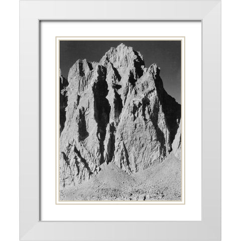Mt. Winchell, Kings River Canyon, proposed as a national park, California, 1936 White Modern Wood Framed Art Print with Double Matting by Adams, Ansel