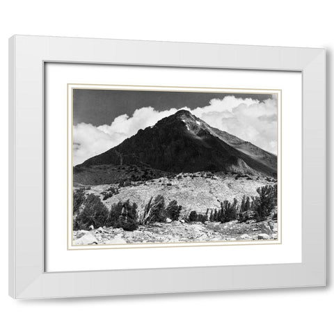 Pinchot Pass, Mt. Wynne, Kings River Canyon,  proposed as a national park, California, 1936 White Modern Wood Framed Art Print with Double Matting by Adams, Ansel