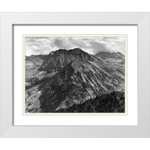 From Windy Point, Middle Fork, Kings River Canyon, proposed as a national park, California, 1936 White Modern Wood Framed Art Print with Double Matting by Adams, Ansel