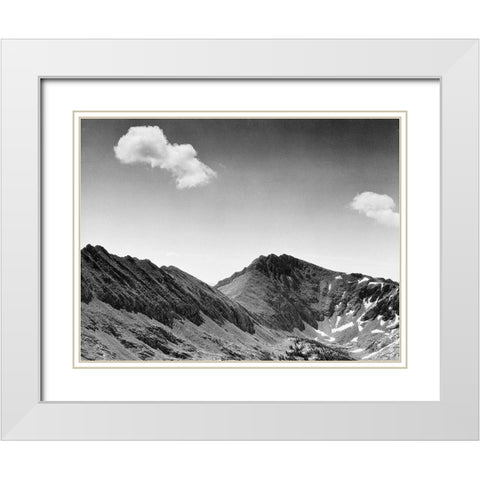 Coloseum Mountain, Kings River Canyon, proposed as a national park, California, 1936 White Modern Wood Framed Art Print with Double Matting by Adams, Ansel