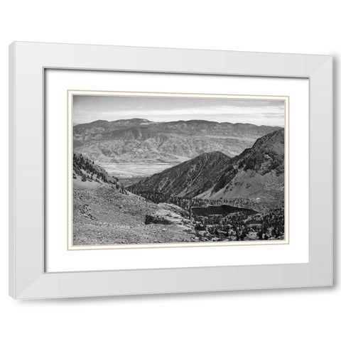 Owens Valley from Sawmill Pass, Kings River Canyon, proposed as a national park, California, 1936 White Modern Wood Framed Art Print with Double Matting by Adams, Ansel
