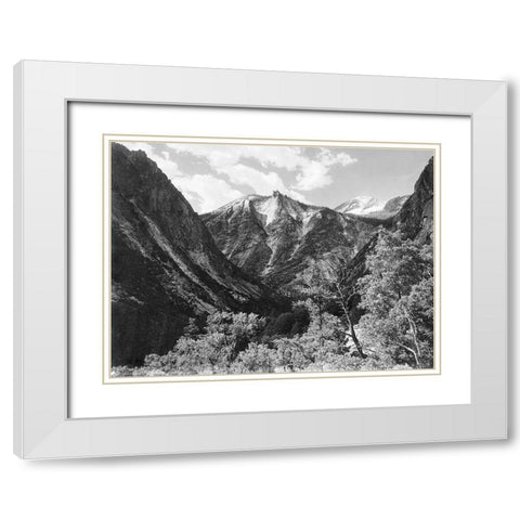 Paradise Valley, Kings River Canyon, proposed as a national park, California, 1936 White Modern Wood Framed Art Print with Double Matting by Adams, Ansel