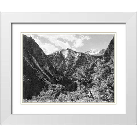 Paradise Valley, Kings River Canyon, proposed as a national park, California, 1936 White Modern Wood Framed Art Print with Double Matting by Adams, Ansel