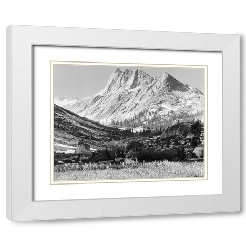 Boaring River, Kings Region, Kings River Canyon, proposed as a national park, California, 1936 White Modern Wood Framed Art Print with Double Matting by Adams, Ansel