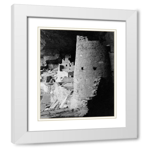 Cliff Palace, Mesa Verde National Park, Colorado, 1941 White Modern Wood Framed Art Print with Double Matting by Adams, Ansel