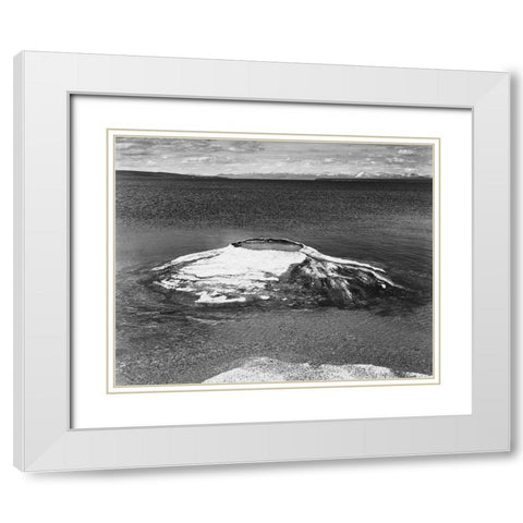 The Fishing Cone - Yellowstone Lake, Yellowstone National Park, Wyoming, ca. 1941-1942 White Modern Wood Framed Art Print with Double Matting by Adams, Ansel