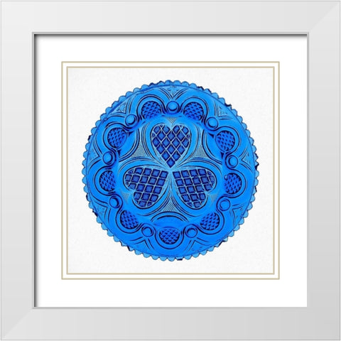 Roman Rosette Tea Plate White Modern Wood Framed Art Print with Double Matting by Unknown 19th Century American Glassmaker