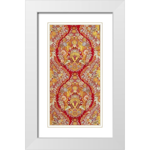Textile With Design of Lace and Flowers White Modern Wood Framed Art Print with Double Matting by Unknown 19th Century European Needleworker