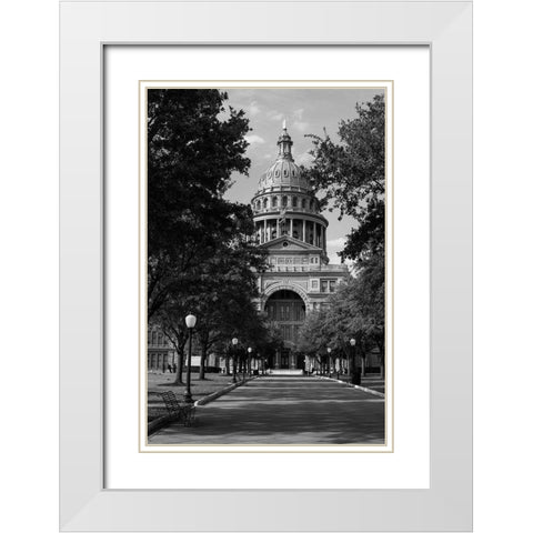 The Texas Capitol, Austin, Texas, 2014 - Black and White White Modern Wood Framed Art Print with Double Matting by Highmith, Carol