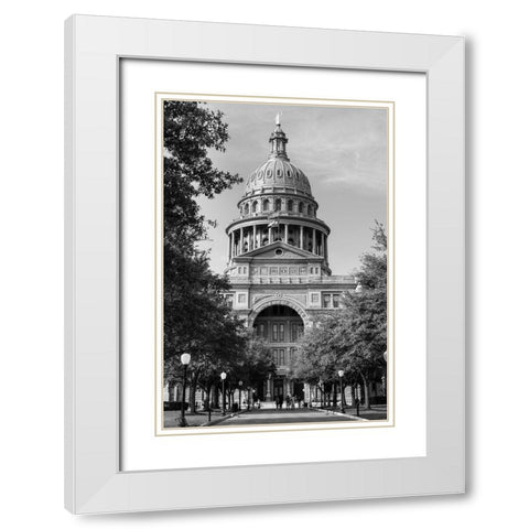 The Texas Capitol, Austin, Texas, 2014 - Black and White White Modern Wood Framed Art Print with Double Matting by Highmith, Carol