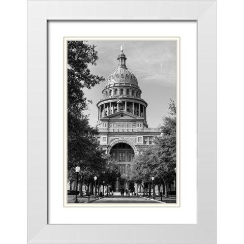 The Texas Capitol, Austin, Texas, 2014 - Black and White White Modern Wood Framed Art Print with Double Matting by Highmith, Carol
