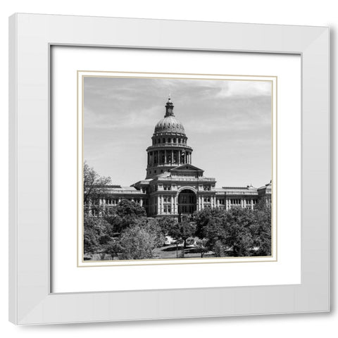 The Texas Capitol, Austin, Texas, 2014 - Black and White White Modern Wood Framed Art Print with Double Matting by Highmith, Carol