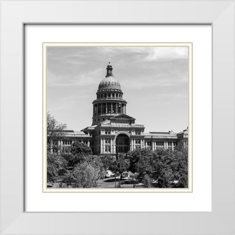 The Texas Capitol, Austin, Texas, 2014 - Black and White White Modern Wood Framed Art Print with Double Matting by Highmith, Carol