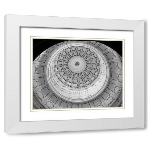 The Texas Capitol Dome, Austin Texas - Black and White White Modern Wood Framed Art Print with Double Matting by Highmith, Carol