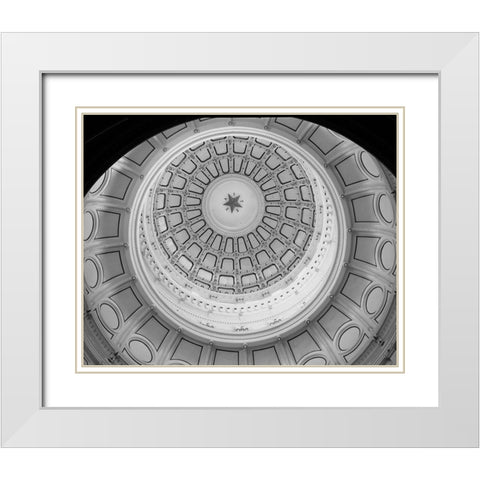 The Texas Capitol Dome, Austin Texas - Black and White White Modern Wood Framed Art Print with Double Matting by Highmith, Carol