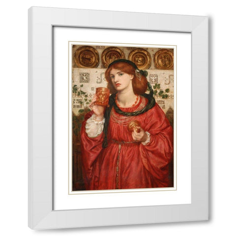 The Loving Cup, 1867 White Modern Wood Framed Art Print with Double Matting by Rossetti, Dante Gabriel