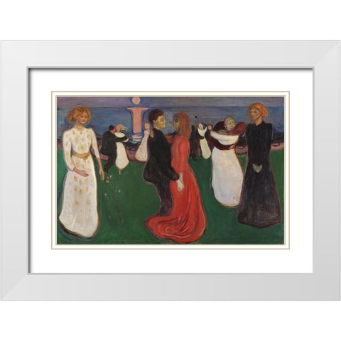The Dance of Life, 1900 White Modern Wood Framed Art Print with Double Matting by Munch, Edvard