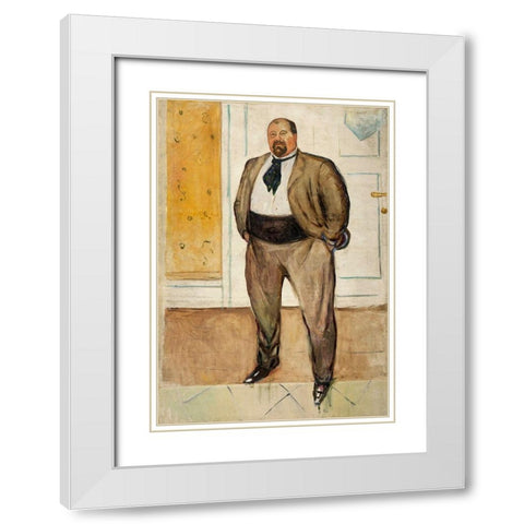 Consult Christen Sandberg, 1901 White Modern Wood Framed Art Print with Double Matting by Munch, Edvard