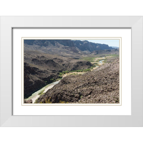 View of the Rio Grande River along Texas Rt. 170 White Modern Wood Framed Art Print with Double Matting by Highmith, Carol