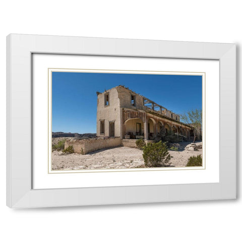 Remains of an old structure in Terilingua, southern Brewster County, TX White Modern Wood Framed Art Print with Double Matting by Highmith, Carol