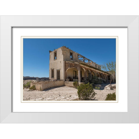 Remains of an old structure in Terilingua, southern Brewster County, TX White Modern Wood Framed Art Print with Double Matting by Highmith, Carol