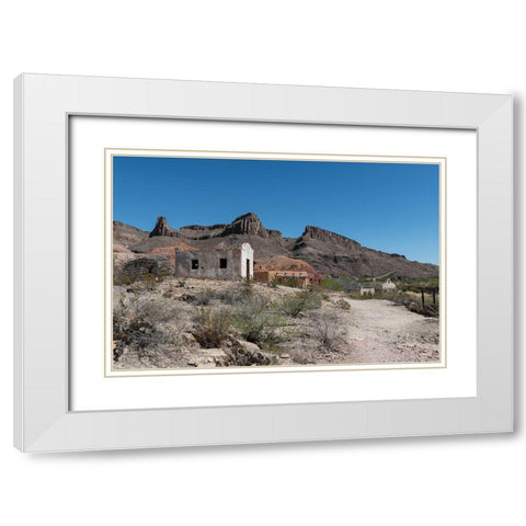 Abandoned movie set along the Rio Grande River in Big Bend Ranch State Park in lower Brewster County White Modern Wood Framed Art Print with Double Matting by Highmith, Carol