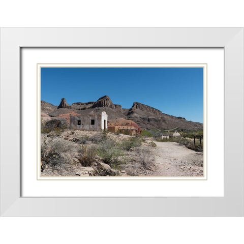 Abandoned movie set along the Rio Grande River in Big Bend Ranch State Park in lower Brewster County White Modern Wood Framed Art Print with Double Matting by Highmith, Carol