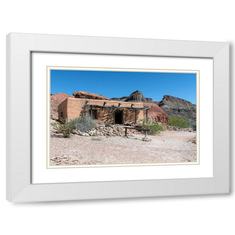 Abandoned movie set along the Rio Grande River in Big Bend Ranch State Park in lower Brewster County White Modern Wood Framed Art Print with Double Matting by Highmith, Carol