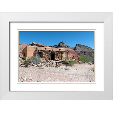 Abandoned movie set along the Rio Grande River in Big Bend Ranch State Park in lower Brewster County White Modern Wood Framed Art Print with Double Matting by Highmith, Carol