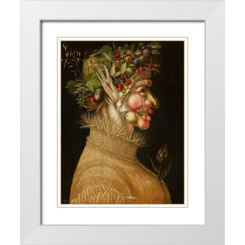 Summer White Modern Wood Framed Art Print with Double Matting by Arcimboldo, Giuseppe