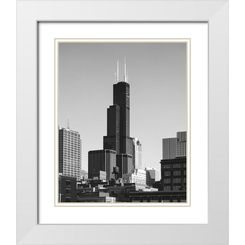 Sears Tower Chicago Illinois White Modern Wood Framed Art Print with Double Matting by Highsmith, Carol