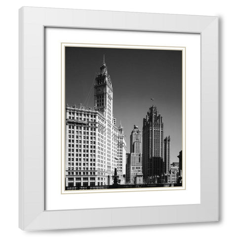 Landmark skyscrapers Chicago Illinois White Modern Wood Framed Art Print with Double Matting by Highsmith, Carol