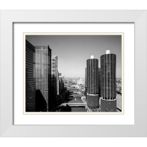 Marina city overlook Chicago Illinois White Modern Wood Framed Art Print with Double Matting by Highsmith, Carol