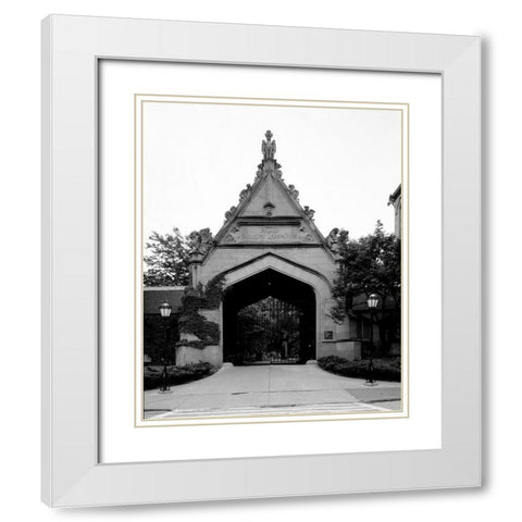 Entry gate to the University of Chicago Illinois White Modern Wood Framed Art Print with Double Matting by Highsmith, Carol