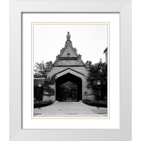 Entry gate to the University of Chicago Illinois White Modern Wood Framed Art Print with Double Matting by Highsmith, Carol