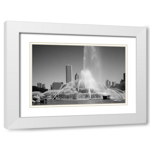 Buckingham fountain Chicago Illinois White Modern Wood Framed Art Print with Double Matting by Highsmith, Carol