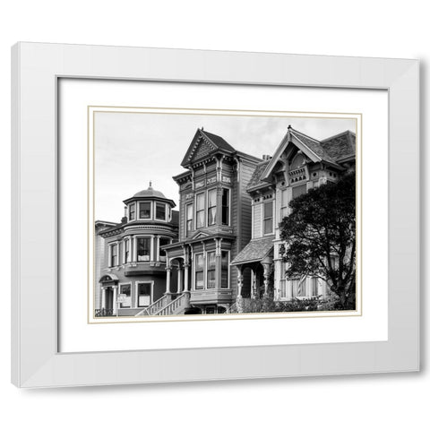 Row mansions loaded with gingerbread San Francisco California White Modern Wood Framed Art Print with Double Matting by Highsmith, Carol