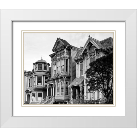 Row mansions loaded with gingerbread San Francisco California White Modern Wood Framed Art Print with Double Matting by Highsmith, Carol