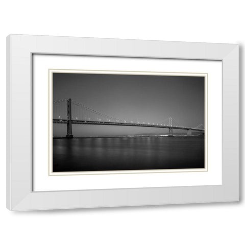 San Francisco Oakland Bay Bridge at dusk San Francisco California White Modern Wood Framed Art Print with Double Matting by Highsmith, Carol
