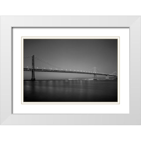 San Francisco Oakland Bay Bridge at dusk San Francisco California White Modern Wood Framed Art Print with Double Matting by Highsmith, Carol