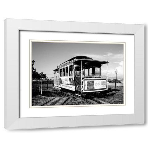 Cable car turnaround San Francisco California White Modern Wood Framed Art Print with Double Matting by Highsmith, Carol